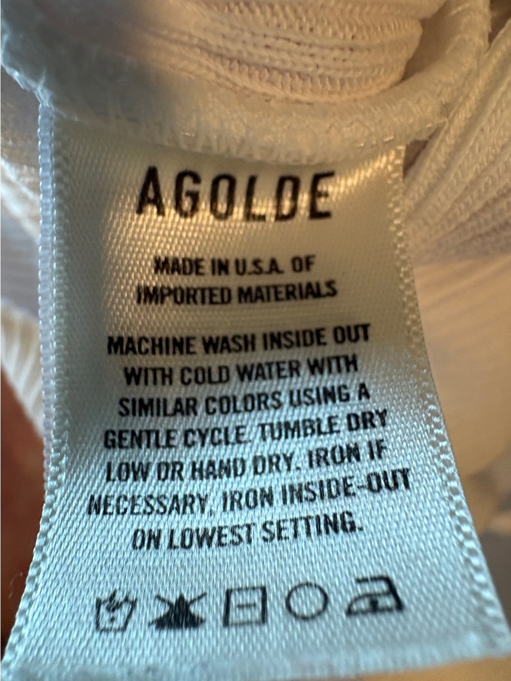 Agolde White Ribbed Racerback Tank - Picture 5 of 6